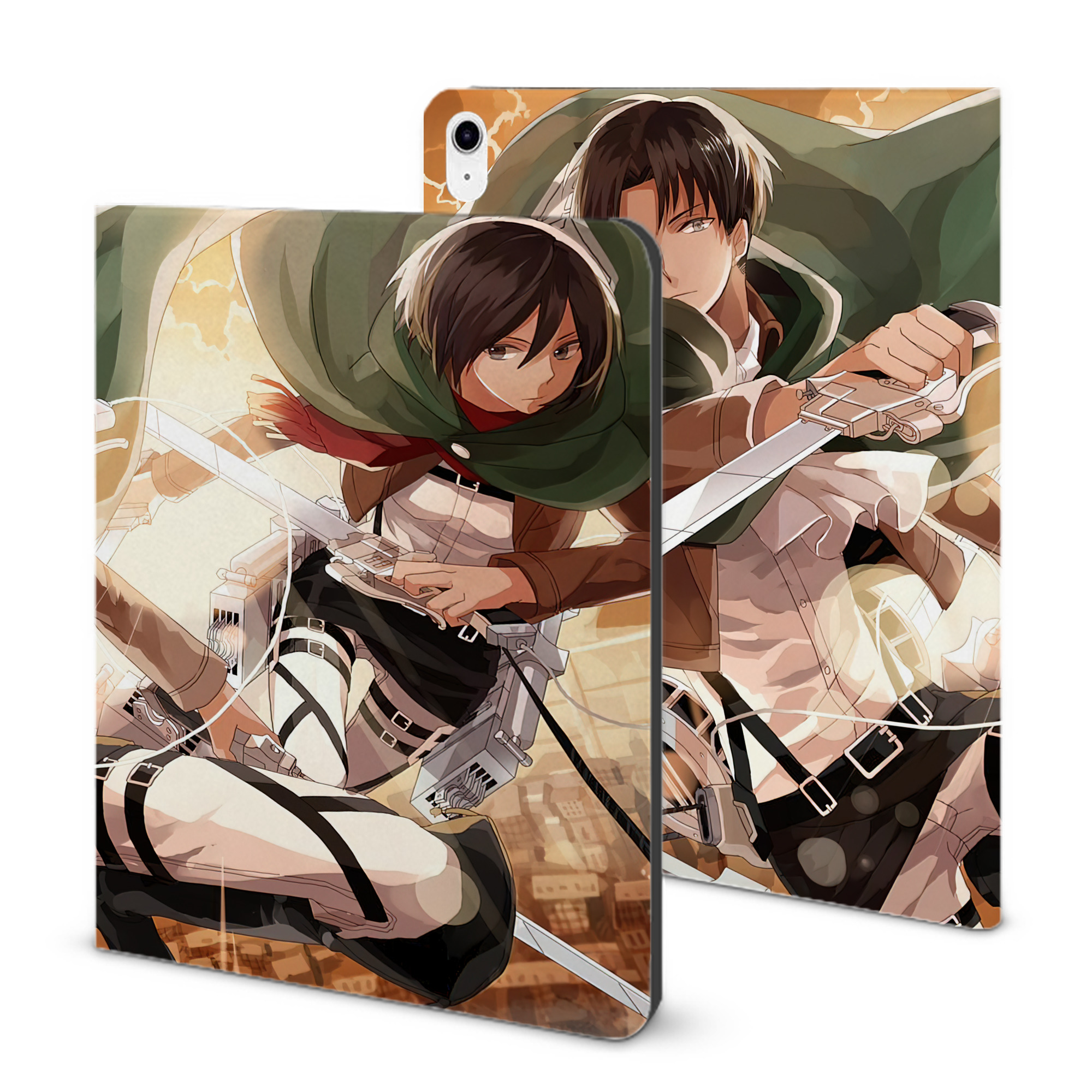 （画像用） 進撃の巨人 Attack on Titan IPad ケース ブック型 PUレザー TPU 耐衝撃 軽量 薄型 ペン収納なし 全面保護 IPad 各モデル対応